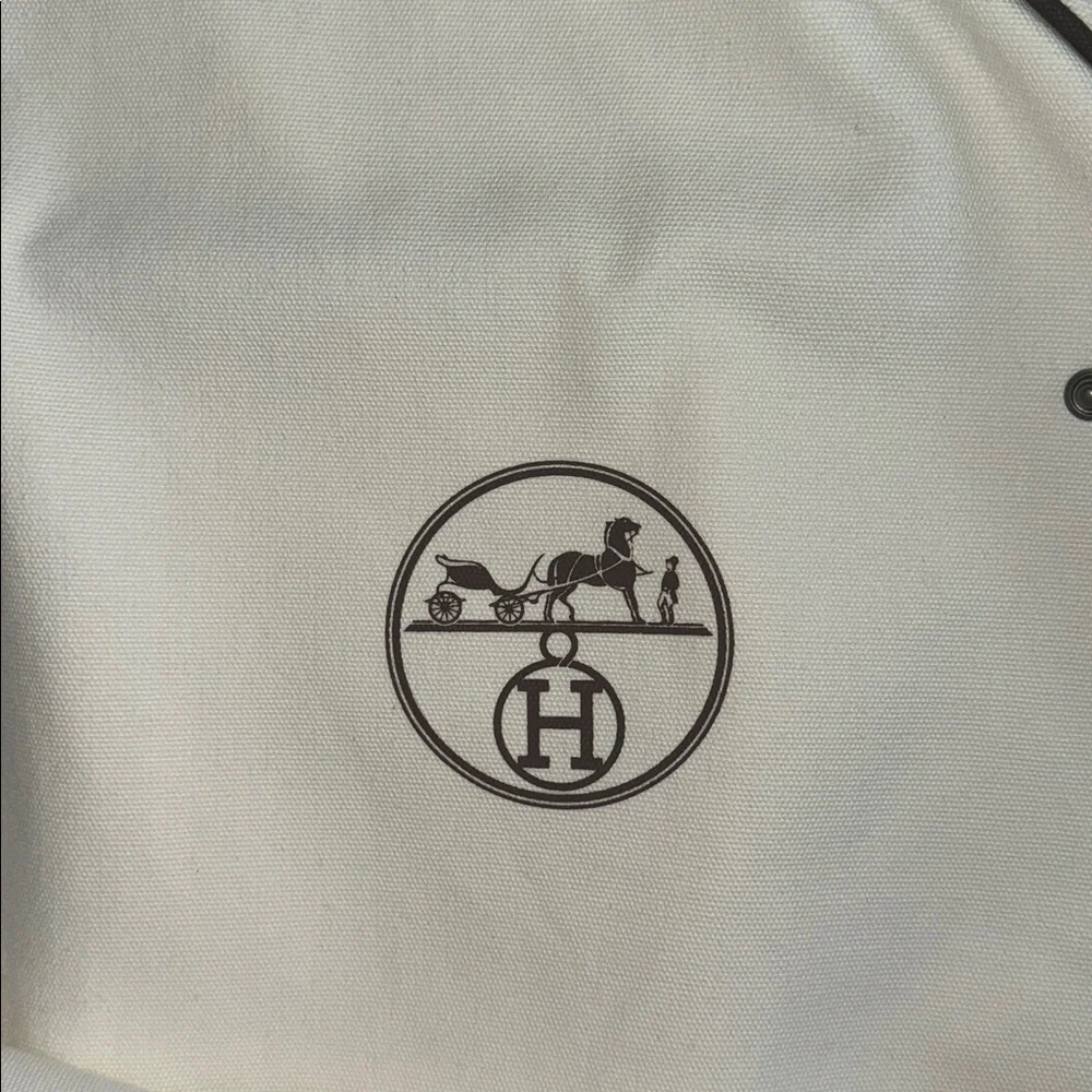 Hermès Canvas Garment Bag / Luxury Travel Dust Cover | Cream & Brown